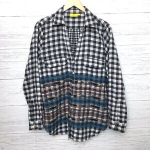 Roller Rabbit Women's Plaid Flannel Shirt Button Front Long Sleeves Large